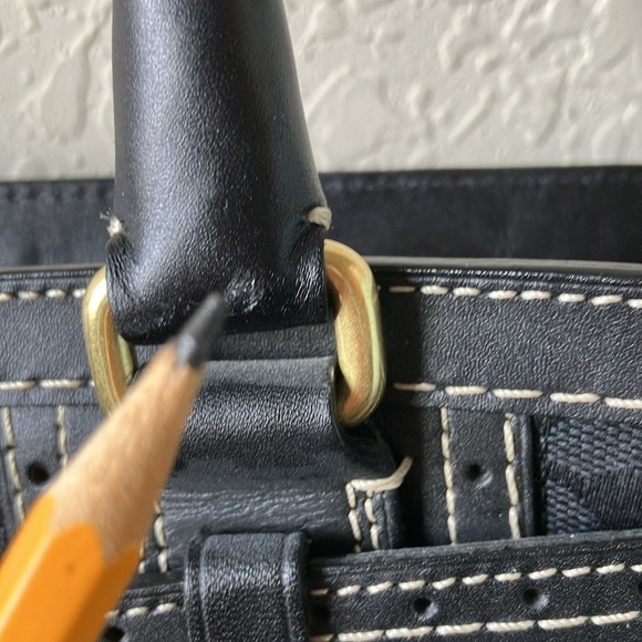 Coach: Black Hampton Signature Satchel Tote Bag- Leather Trim- Gold tone(10509) - Picture 15 of 16